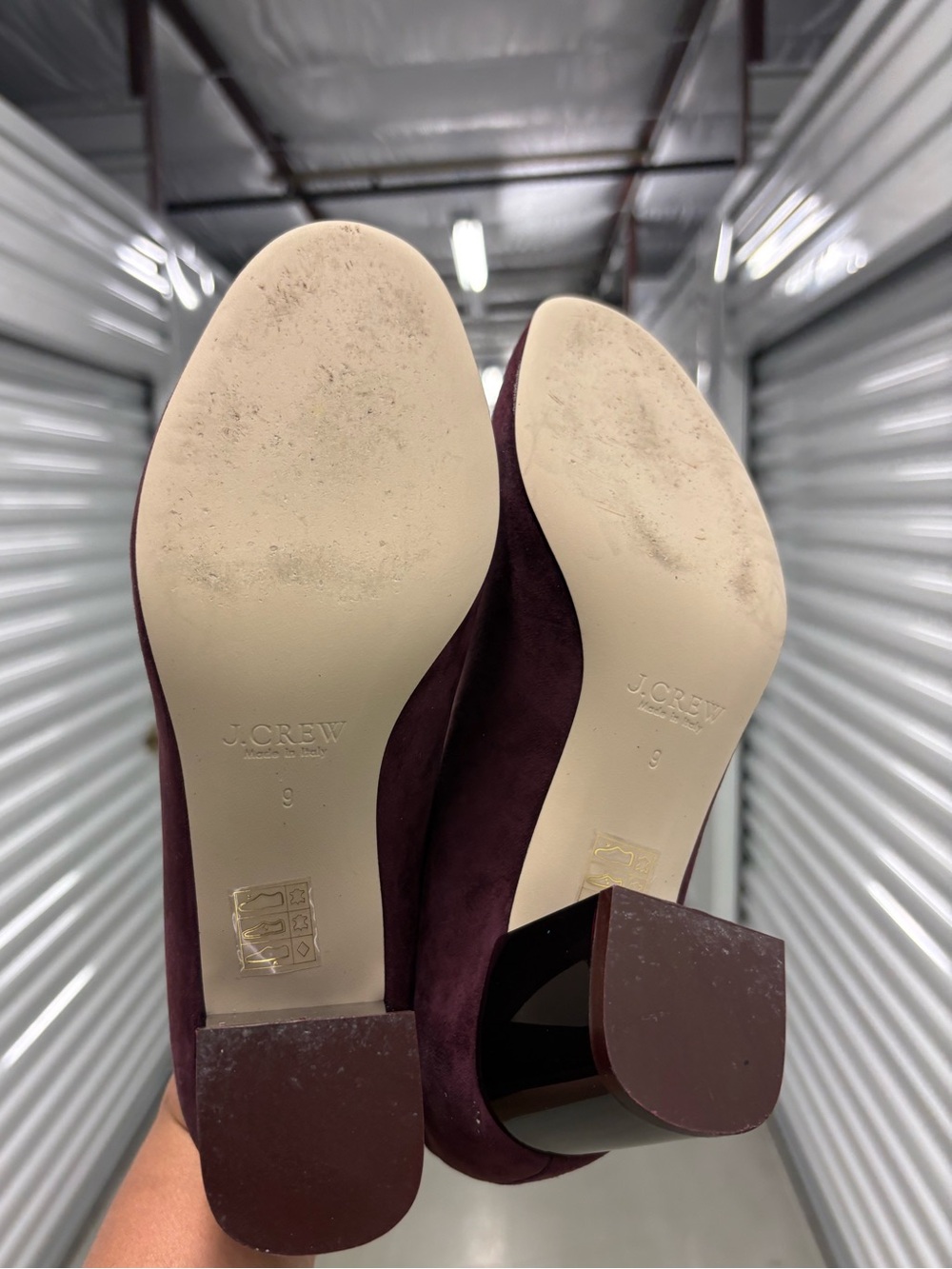 J. Crew Lucite Heels in Suede. Size 9. Like New. - Picture 2 of 5